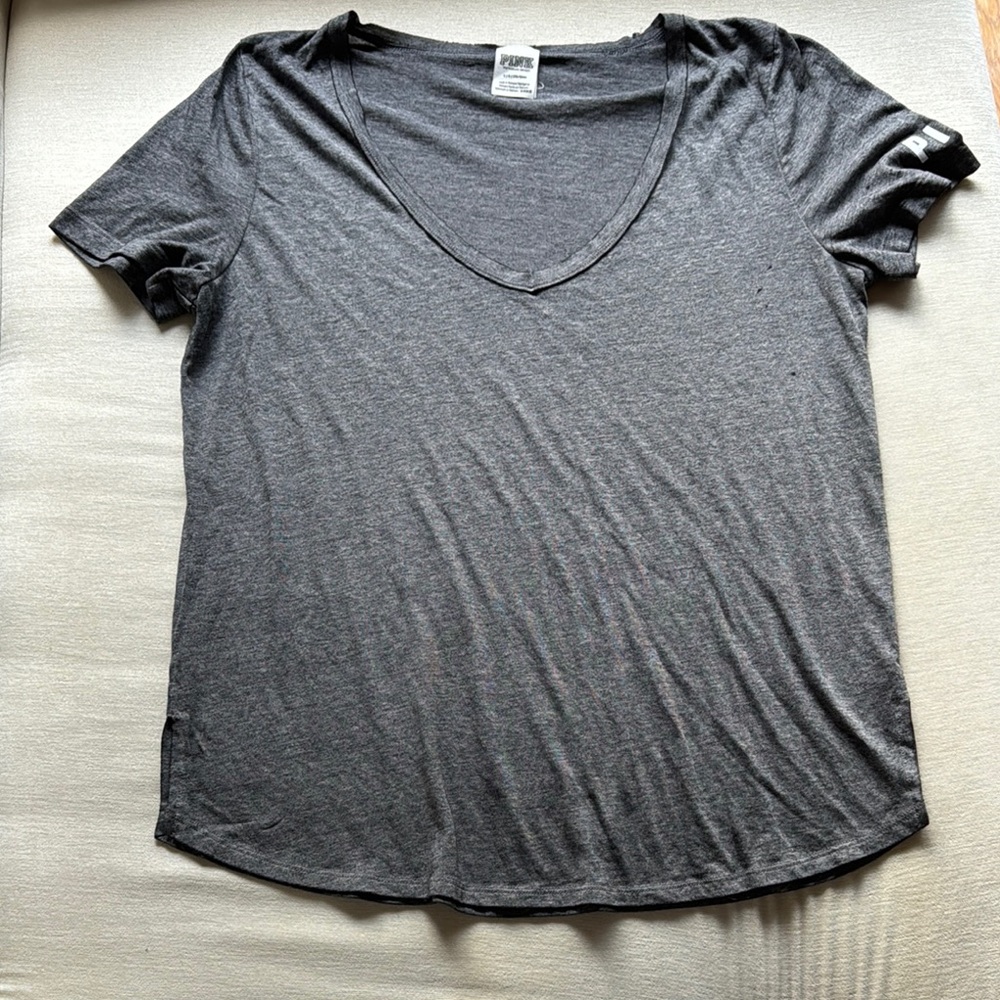 PINK Victoria's Secret Gray Short Sleeve T-Shirt
